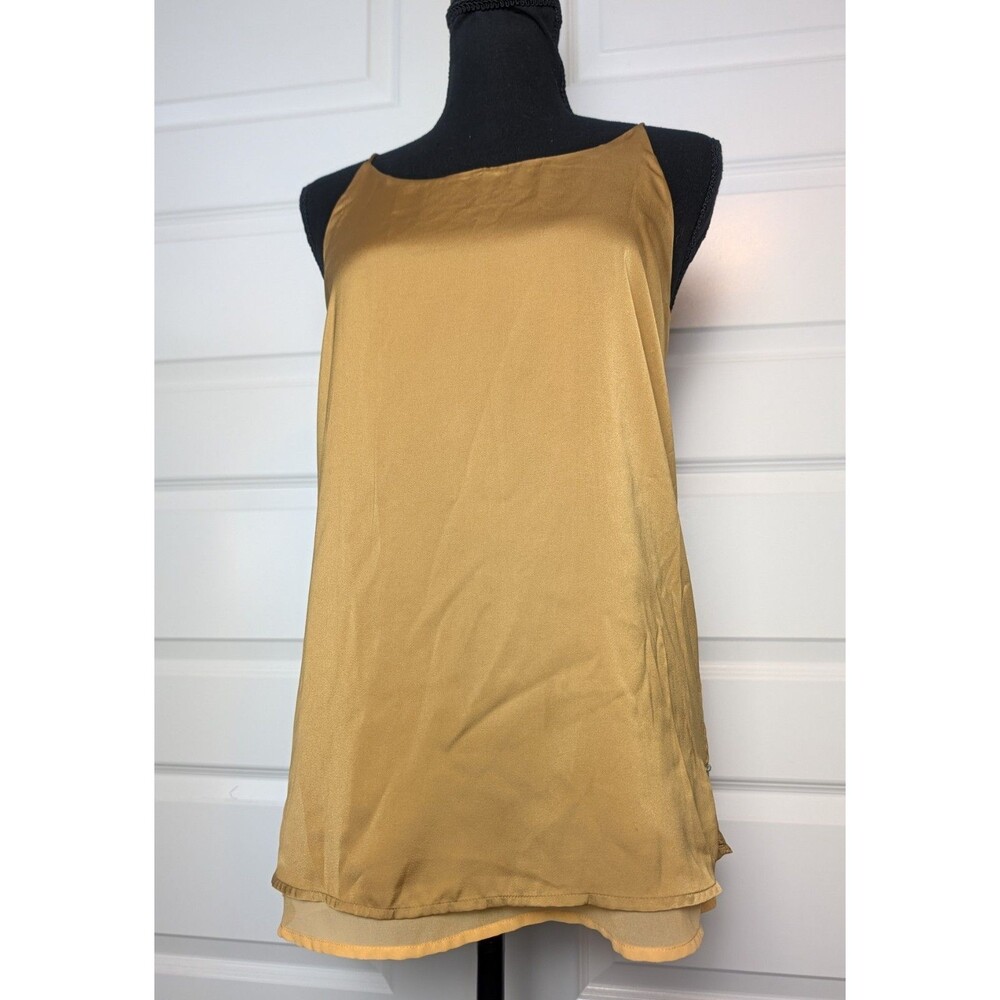 Scotch & Soda Maison Scotch Cami Top Size 3 (Large) Gold Satin Tank Layering